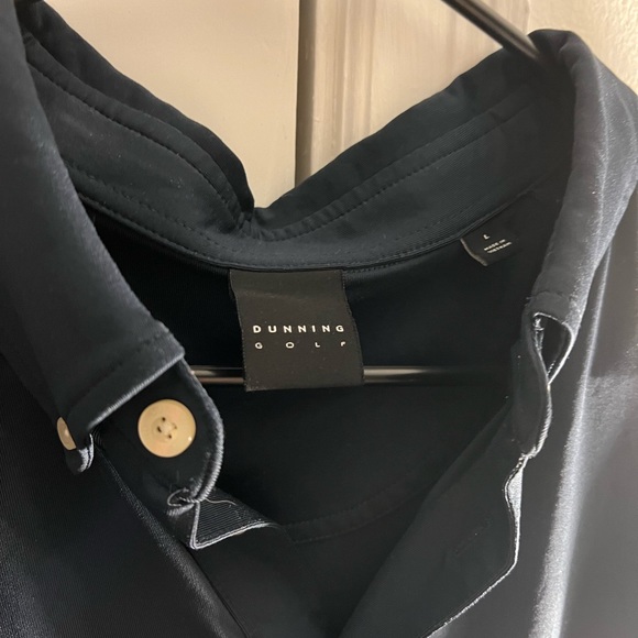 Dunning Golf Navy Short Sleeve Button Down Golf Shirt   L - Picture 2 of 2